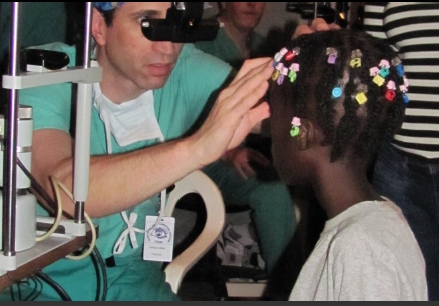 Haiti free eye clinic pediatric patient